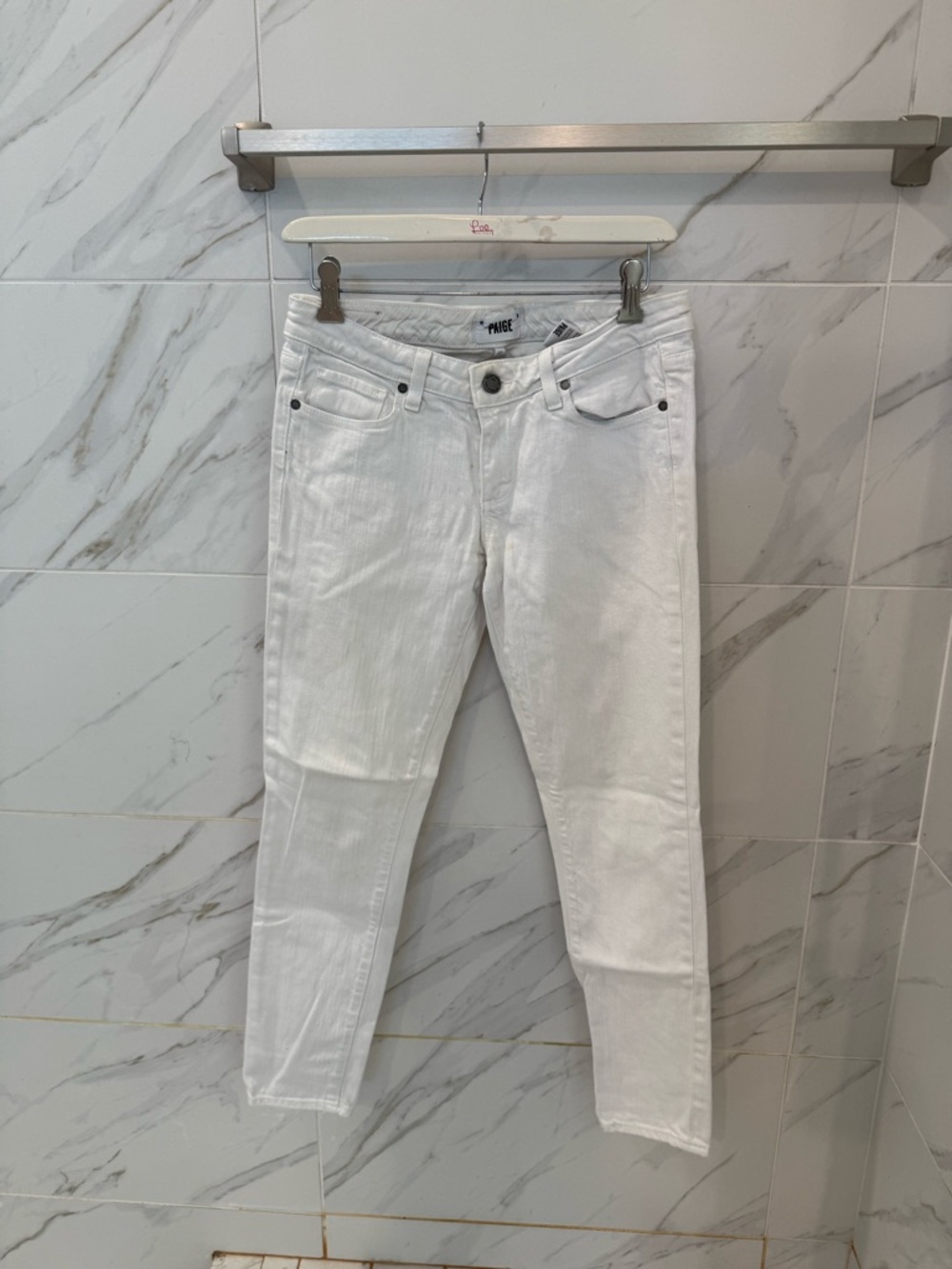 Paige Jeans White Women's Slim Straight Jeans